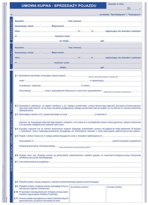 Druk Umowa kupna-sprzedaży pojazdu MiP