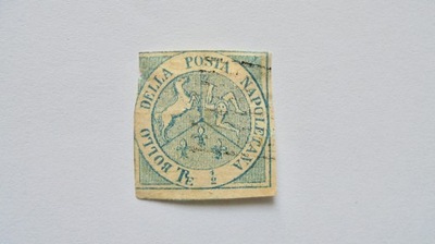 1860 Włochy-Neapol Mi.8 kasowany znaczek, wartość katalogowa 12.000,- Euro