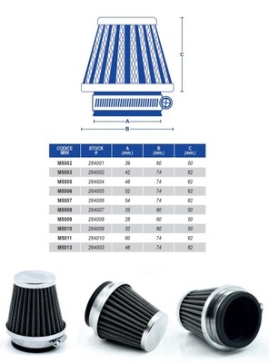 FILTRO AIRE DRENADOR CROMADO (28X60X50MM)  