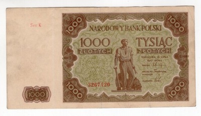 1000 złotych 1947 Ser. K 3267420