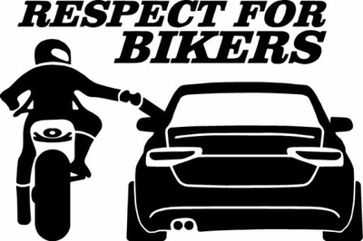 Naklejka na auto RESPECT FOR BIKERS 20cm