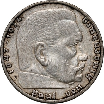 III Rzesza, 2 marki 1937 E, Hindenburg, st. 2+