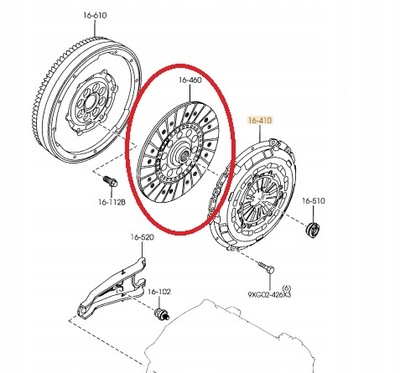 Mazda оригінальний номер оригінальна диск зчеплення mazda 6/5/3 2,2 дизель r2a116460 фото №1