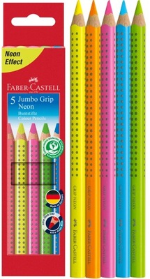 FABER-CASTELL Kredki grube neonowe Grip Jumbo 5