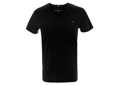 TOMMY HILFIGER KOSZULKA T-SHIRT V-NECK BLACK r. XS