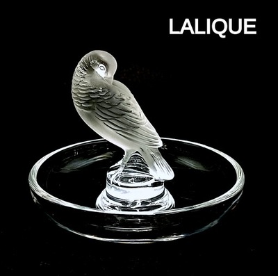 Kryształowy talerzyk na biżuterię LALIQUE z ptaszkiem