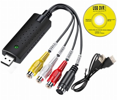 USB EASY CAP GRABBER RCA CHINCH VHS s-video audio