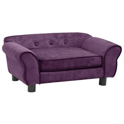 Sofa dla psa, burgundowa, 72x45x30 cm, pluszowa