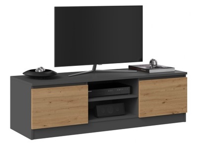 STOLIK RTV MALWA 120 - ANTRACYT / DĄB ARTISAN