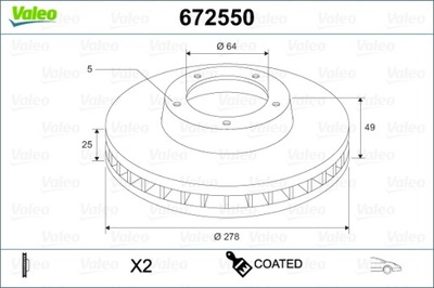 VALEO 672550 DISQUE DE FREIN - milautoparts-fr.ukrlive.com