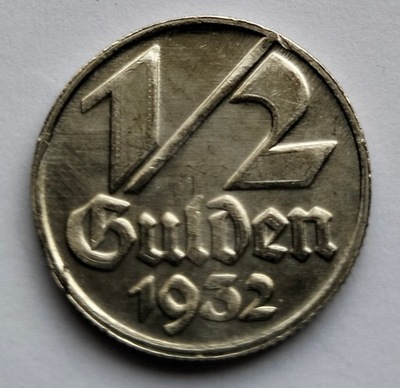 1\2 GULDENA 1932 GDAŃSK - POLSKA - KOPIA