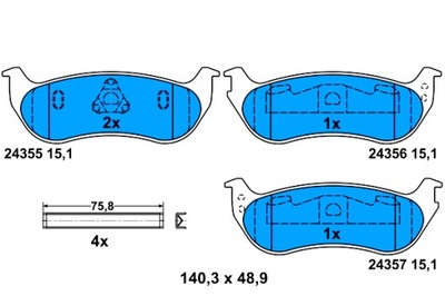 ATE КОЛОДКИ ТОРМОЗНЫЕ ЗАД JEEP CHEROKEE 2.4-3.7 10.96-01.08