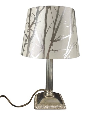 Lampa lampka ze srebrną podstawą 32 cm