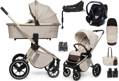 WÓZEK MUUVO QUICK BOHO FOTELIK CYBEX ATON 5 BAZA 2-Fix 4w1 BROWN