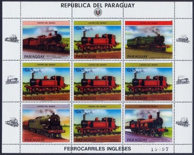 Paragwaj 1984 ark 3785 ** Lokomotywy Kolej Pociąg