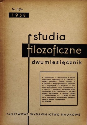 Studia filozoficzne Dwumiesięcznik Nr 3(6) 1958
