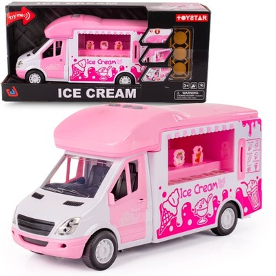 SAMOCHÓD DLA LALEK LODZIARNIA AUTO FOODTRUCK Z LODAMI KAMPER LODOWY
