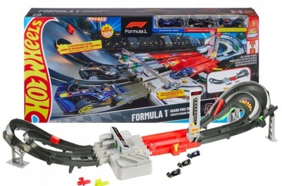 HOT WHEELS RACING FORMUŁA 1 GRAND PRIX CIRCUIT zestaw torów + 3 autka