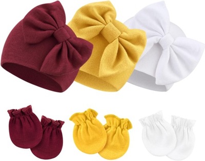 Czapki i rękawiczki dla noworodków Zestaw czapek