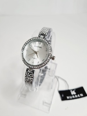 Zegarek damski srebrny cyrkonie bransoleta Z29