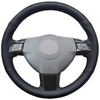 GREY THREADBLACK FAUX CUERO KIERUNKA VOLANTE PARA OPEL ASTRA (H) SIGNU  