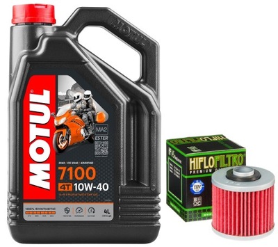 МАСЛО MOTUL 7100 10W40 4L. + ФІЛЬТР HF145, YAMAHA XVS650 DRAG STAR, 97-05R.