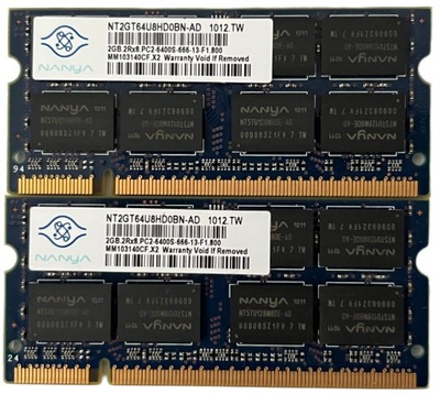 Pamięć RAM NANYA 4GB (2x2) DDR2 800MHZ PC2-6400S-666-13-F1.800
