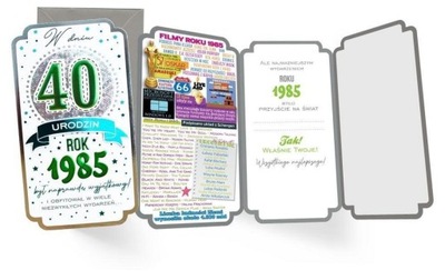Karnet urodziny 40