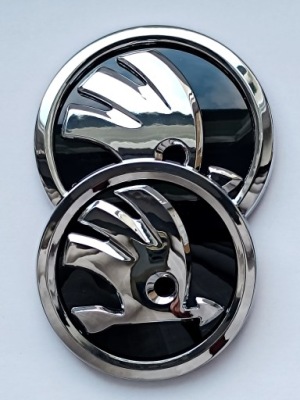 2x skoda 80 i 90 mm хром logo эмблема значок octavia superb rapid фото №1