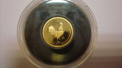 Moneta 1000 togrog Mongolia 2017 Kogut złoto stan 1