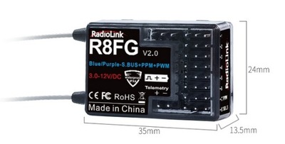 RadioLink Odbiornik R8FG 2.4G 8-ch z żyroskopem