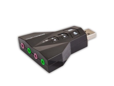 Karta muzyczna USB 7w1, dźwięk Virtual 7.1CH, Plug