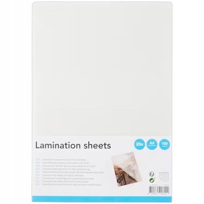 FOLIA DO LAMINACJI LAMINOWANIA BŁYSZCZĄCA A4 20szt LAMINATORA