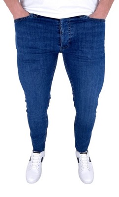 Spodnie jeansowe meskie granatowe slim fit - 31