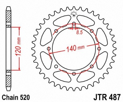 ENGRANAJE PARTE TRASERA JT 42-ZEBY KAWASAKI BJ 250 1994-1999  