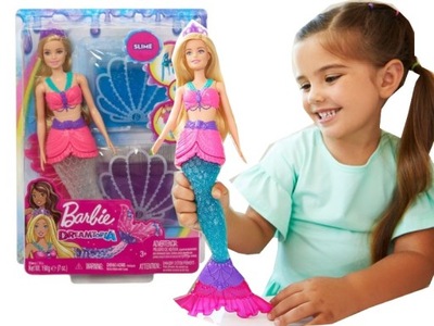 LALKA BARBIE SYRENKA BROKATOWY SLIME GKT75