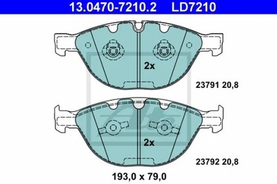 КОЛОДКИ HAM.CERAMIC ПЕРЕДНЯ BMW 7 E65 03- 13.0470-7210.2