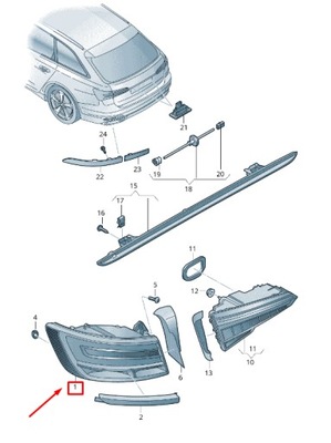 Audi a6 c8 rear left задний фонарь 4k5945223b фото №1
