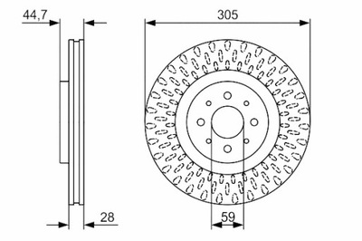 BOSCH DISCS BRAKE 2 PCS. FRONT ALFA ROMEO MITO 1.4 08.08-10.18  