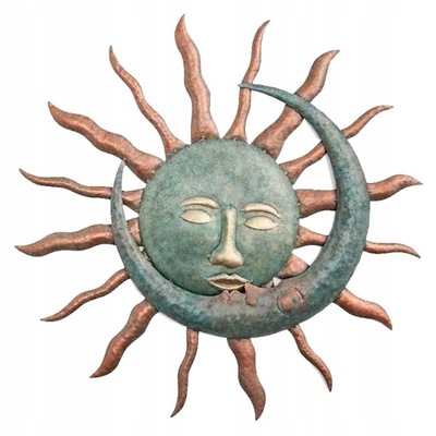 Metalowa dekoracja ścienna Słońce i księżyc
