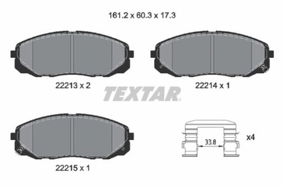 ZAPATAS DE FRENADO KIA PARTE DELANTERA SEDONA 2,2-3,3 GDI 14- 2221301  