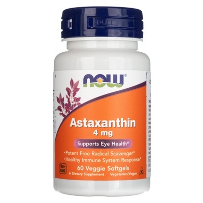 Now Foods Astaksantyna 4 mg Zdrowe Oczy 60 kaps