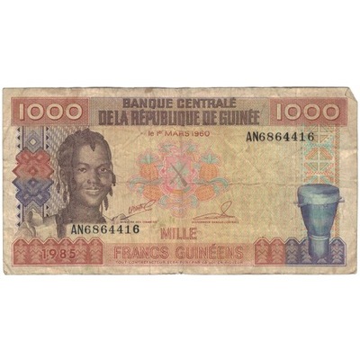 Banknot, Gwinea, 1000 Francs, 1960, 1960-03-01, KM