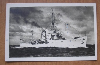 Stary okręt wojenny Slup niemiecki podczas II wojny światowej