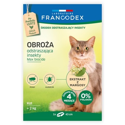 Francodex obroża dla kotów na pchły i kleszcze
