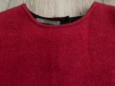 303 Avenue bluzka sweter 100% wełna czerwona xs