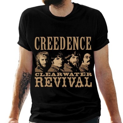 Koszulka czarna męska z nadrukiem "CREEDENCE CLEARWATER REVIVAL " 5XL