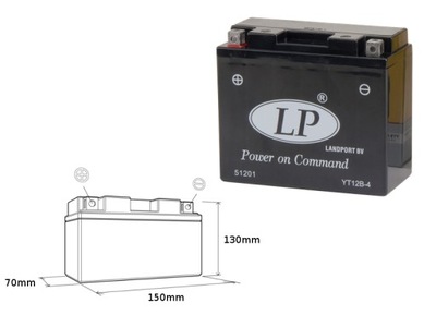 LANDPORT BATERÍA YT12B-4 12V 11AH 151X70X130 BE  