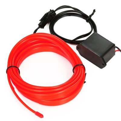 CABLE DE FIBRA ÓPTICA EL WIRE DIODO LUMINOSO LED CINTA AMBIENT 1M ROJO  