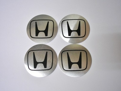 4X HONDA 54MM LOGO ALIUMININIAI LIPDUKAI NALEPKI NA GAUBTAS DANGTELIS RATLANKIO 54 